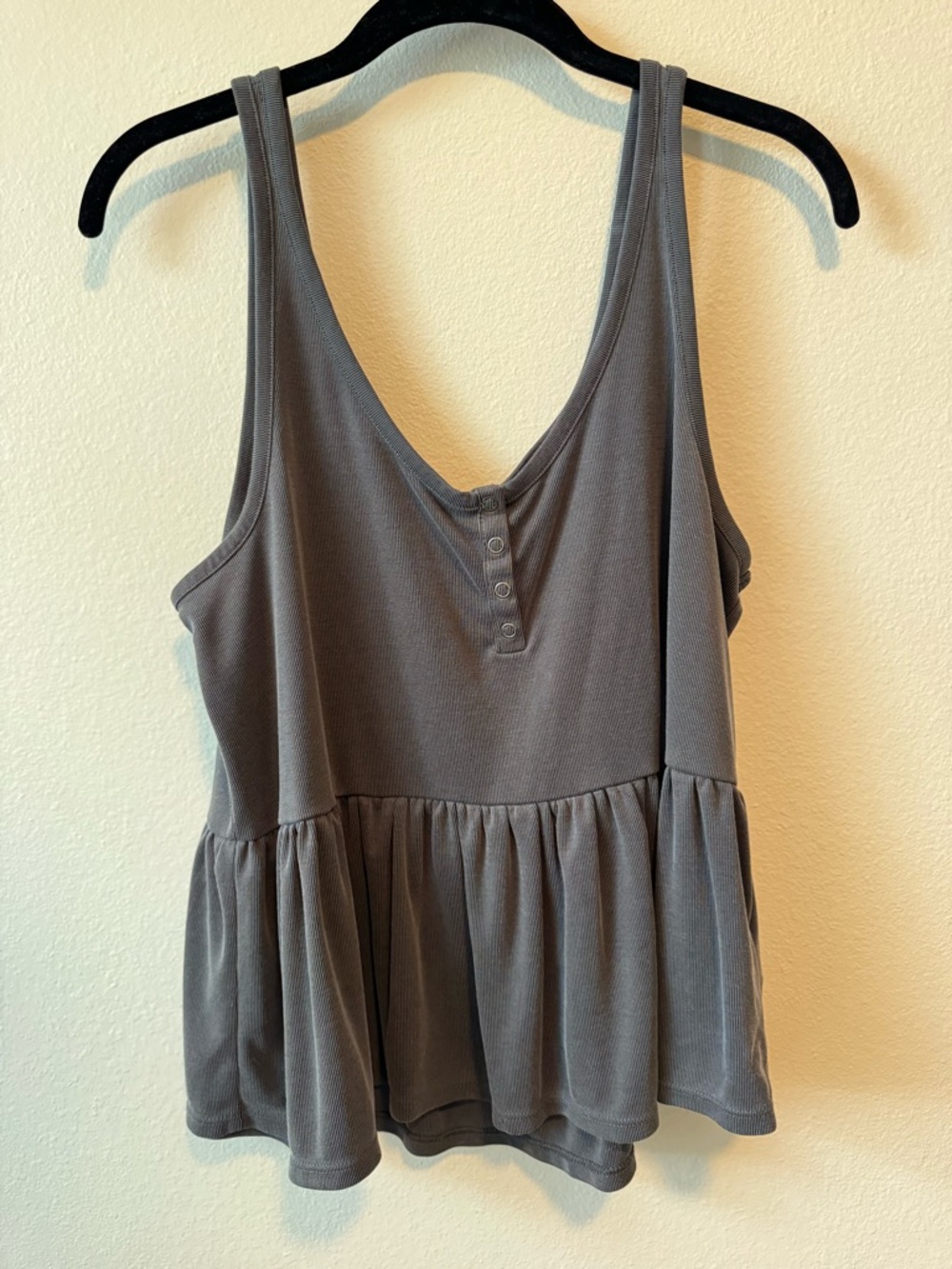 Lucky Brand Gray Peplum Tank Top